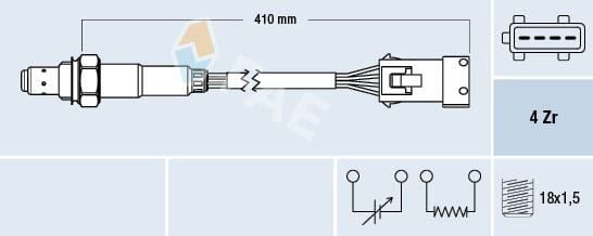 FAE 77432 OKSİJEN SENSÖRÜ ÖN 4FİŞLİ ASTRA G-ASTRA H-INSIGNIA A-VECTRA B-C-MERIVA A-ANTARA-CAPTIVA-AVEO-C2- C3-LACETTI-P206-P307-P308-PARTNER-BERLINGO-MGN-CLIO-LGN-TWNG-LOGAN-SANDERO 1.4-1.6-1.8-2.0 - Görsel 1