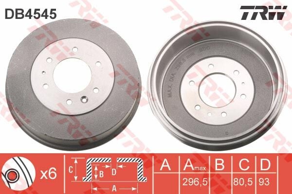 TRW DB4545 FREN KAMPANA ARKA RANGER BT50 B2500 98> DIŞ ÇAP: 333MM 4x4 PJ -RANGER PİCKUP PK -RANGER PİCKUP PX -RANGER PLATFORM/CHASSİS PX MAZDA B-SERIE UN -BT-50 II - Görsel 1