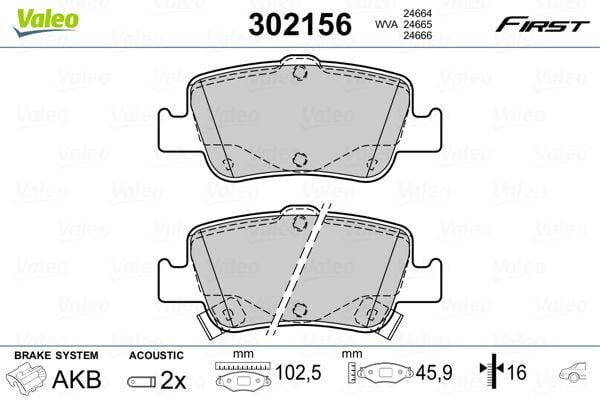 VALEO 9005032 ARKA FREN BALATA TOYOTA AURIS. COROLLA 1.33L 1.6L 1NR-FE 1ZR-FAE NRE180 ZRE181 ZRE185 12-> 1.4L 1ND-FTV D-4D NDE150 NDE180 07-> - Görsel 1
