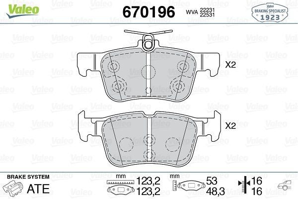 VALEO 9005132 ARKA DİSK FREN BALATASI FORD EDGE 2.0D 08/15-07/18 FORD KUGA 1.5/1.5D/1.6/2.0/2.0D 11/12> FTE KIRMIZI KUTU - Görsel 1