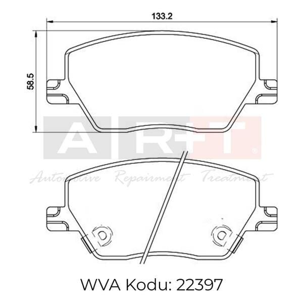 ART A01.3289 ON BALATA FIAT EGEA 16> 1.0 1.3 MTJ 1.4 1.6 1.6D K:19 mm G:133 mm Y:58.5 mm KÜÇÜK TİP