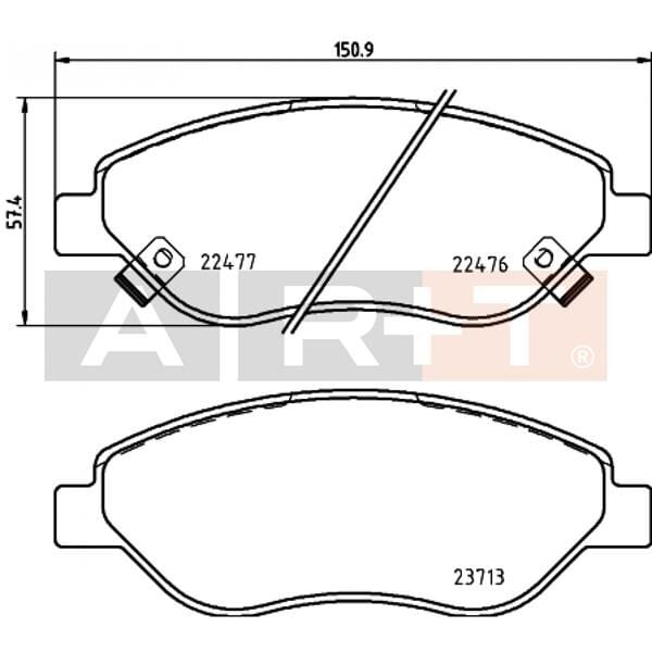 ART A01.3360 ON BALATA FIAT EGEA 15> 1.4 1.5 T4 HIBRIT 1.6 D K:19 MM G:151.1 MM BÜYÜK TİP