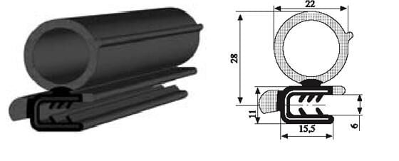 AUTO FT125-131 KAPI FİTİLİ METRE TEK TUBİNK-ETEKLİ 18 MM 50 MT