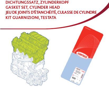CORTECO 83418717 ÜST MOTOR TAKIM CONTASI P206-P207-P307-308-PARTNER-BERLINGO-C2-C3-1007 TU5JP4 1.6 430614P 418717P