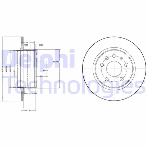 DELPHI BG2240 FREN DISKI ARKA MERCEDES W115 C123 S123 W116 W126 W123