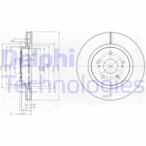 DELPHI BG4131 ÖN FREN DİSKİ HAVA KANALLI SUZUKI GRAND VITARA 2.0L J20A JB420 5 kapı 06-> / 1.9L F9QB DDİS JB419 05-> 294 çap X 5 bijon - Takım disk fiyatıdır