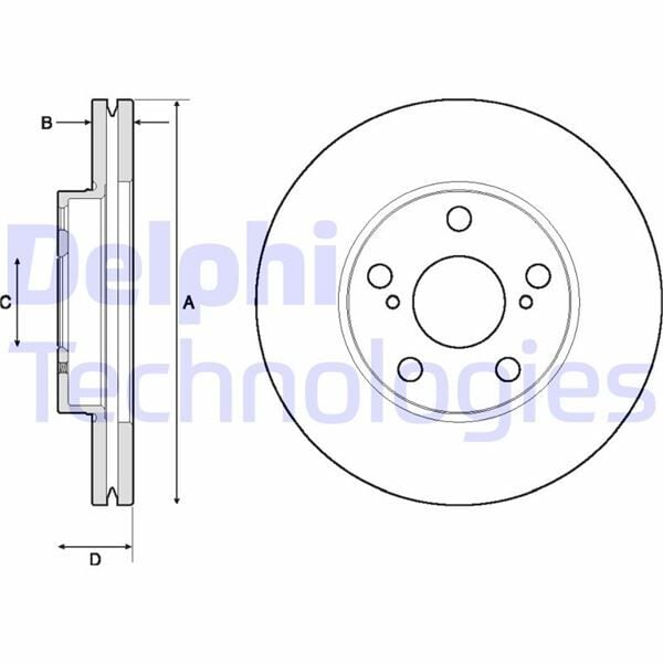 DELPHI BG4711C ÖN FREN DİSKİ HAVA KANALLI TOYOTA AURIS COROLLA 1.6L 1ZR-FAE ZRE181 ZRE185 13-18 1.4L 1ND-FTV D-4D NDE180 13-18 1.33L 1NR-FE NRE180 13-18 277 ÇAP X 5 BİJON - Takım disk fiyatıdır