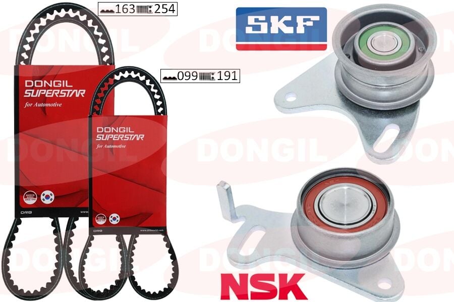 DONGIL KIT99YU-163RU TRİGER KAYIŞ SETİ EKSANTRİK SETİ HYUNDAI H100 STAREX 2.5L D4BB D4BF 97-> / KIA K2500 2.5L D4BH 03- > / MITSUBISHI L300. L200 2.5L 4D56 K64T K74T 96-07 / PAJERO 2.5L 4D56 94-> 2 KAYIŞ 2 RULMAN 16