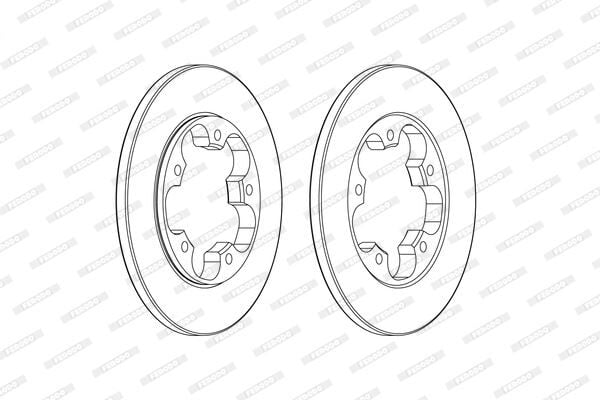 FERODO DDF2484C ARKA FREN DISKI TRANSIT V363 14> TEK TEKER A.CEKER DUZ 308MM 5 BIJON