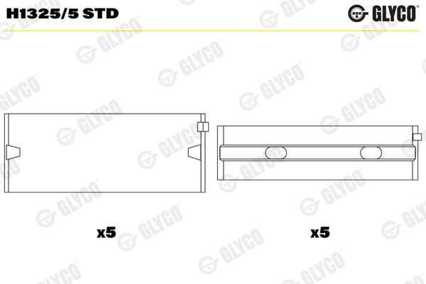 GLYCO H1325.5 STD ANA YATAK SEAT SKODA VW 1.4 1.6 FSI 16V