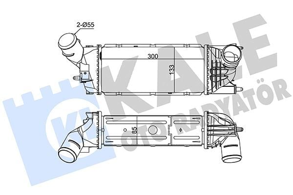 KALE 350810 TURBO RADYATÖRÜ INTERCOOLER 407 04>C5 04> 1.6HDI-2.0HDI DV6TED4-DV6TED4/F 300x133.4x85