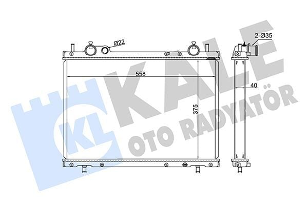 KALE 368400 RADYATÖR BRAVA-BRAVO-MAREA 1.9 558x375x40 AL-PL-BRZ