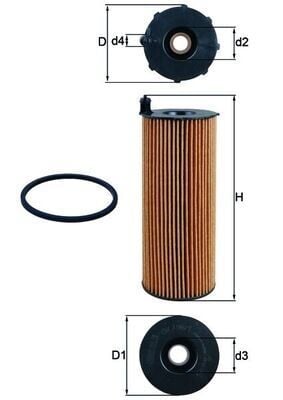MAHLE OX196.1D YAĞ FİLTRESİ TOUAREG 3.0TDI-3.0 V6 TDI 06-10 -A4 04-08 -A5 04-11 -A8 03-10 -Q5 08- -Q7 06-10