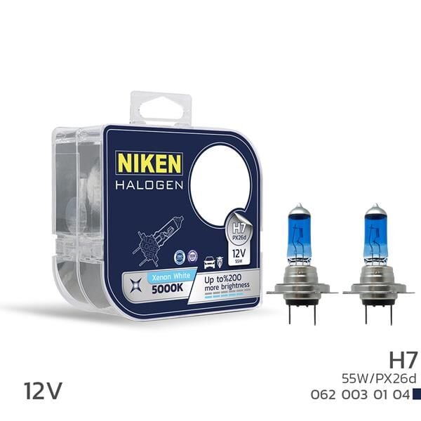 NIKEN 0620030104 NIKEN 12V H7 55W BEYAZ IŞIK AMPUL PX26d 5000K