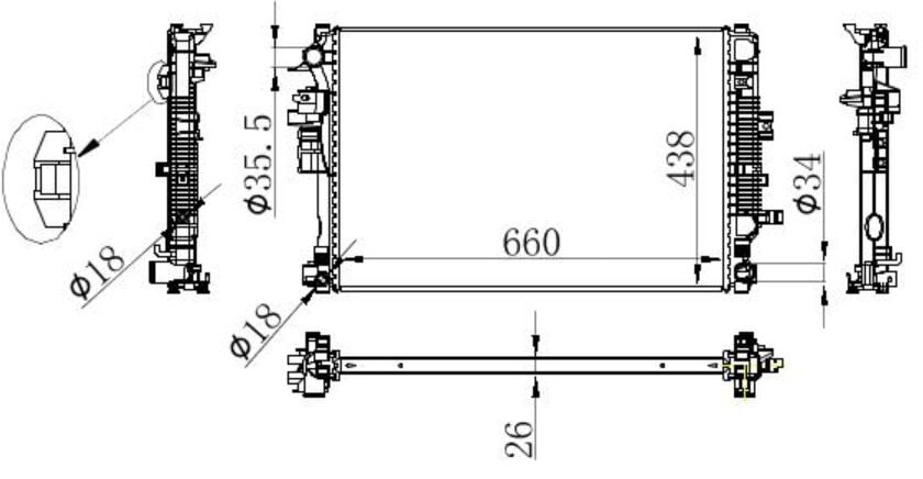 ORIS BOP198026 RADYATOR BRAZİNG MT 660X440X26 INSİGNİA B 1.6 D 2017 33198
