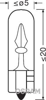 OSRAM 2723 AMPUL 12V 2.3W KÜÇÜK DİPSİZ GÖSTERGE DUYSUZ