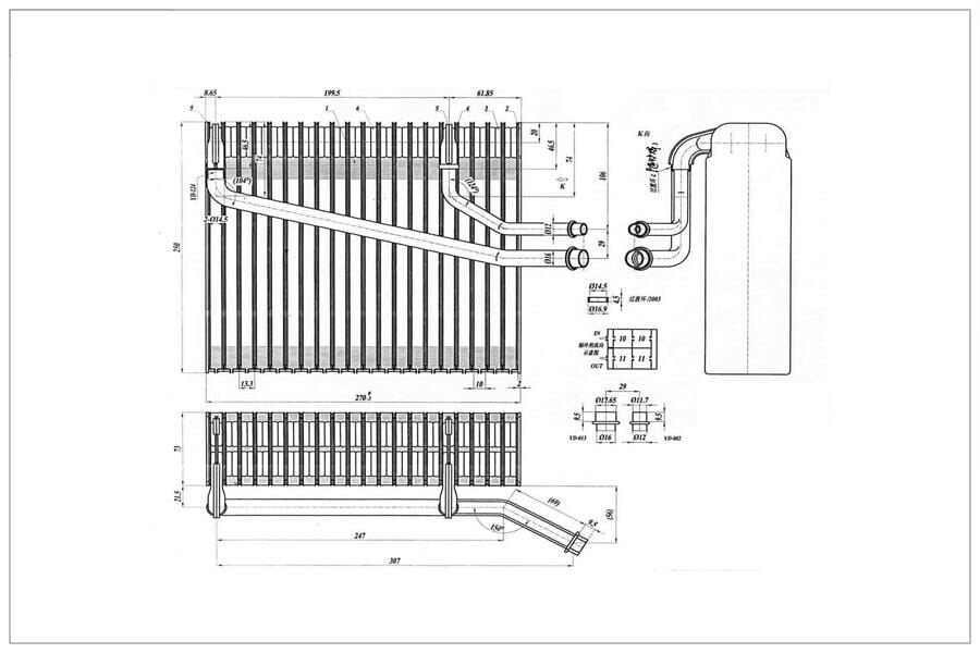 RADISEN RE 922039 EVAPORATOR TOUAREG 04--07 / AMAROK 05 / TRANSPORTER T5 05--10 BRAZED 250x270x73