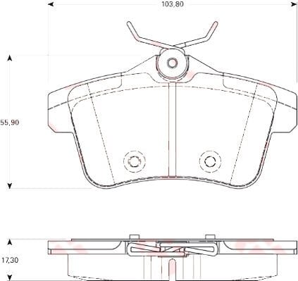 SANGSIN SP1881 ARKA FREN BALATASI PEUGEOT P3008 09>16 P5008 09>17 P508 10>18 P308 GTI-RZC 10>14 CITROEN C4 09>16 DS4-DS5 11>15