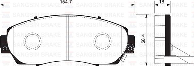 SANGSIN SP2115A ÖN BALATA DİSK HONDA CR-V 15> Üstten Delikli
