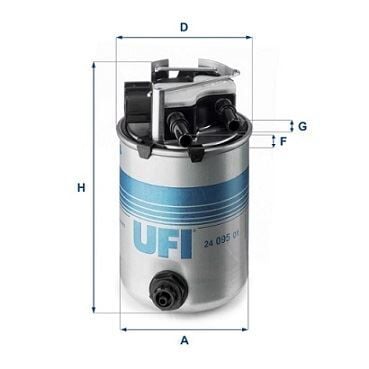 UFI 2409501 YAKIT FİLTRESİ BEYAZ SENSÖRLÜ SOKET NISSAN QASHQAI 1.5L K9K J11 6 vites 14-> 1.6L R9M Dci J11 14-> / X-TRAIL 1.6L R9M Dci T32 14-> / RENAULT KADJAR 15->