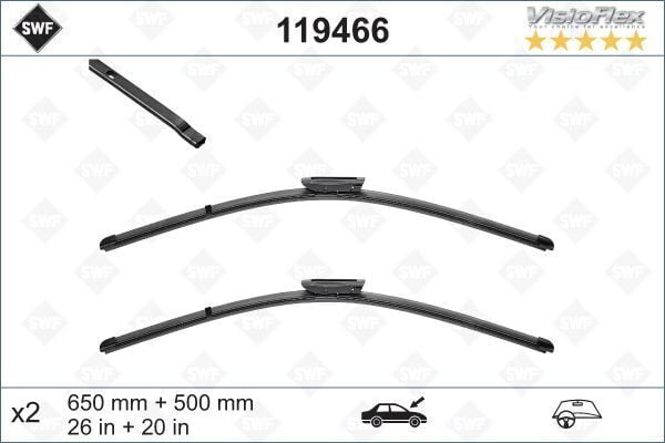 VALEO 119466 ÖN SİLECEK SÜPÜRGESİ TAKIM VIVARO C-ZAFIRA LIFE 19> EXPERT-TRAVELLER-JUMPY-SPACETOURER-PROACE 16> FLAT BLADE VM904 X2 650 500 MM