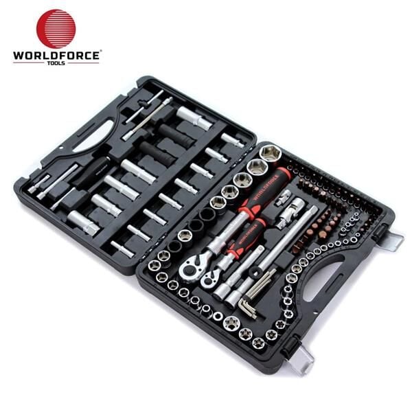 WORLDFORCE 11501 LOKMA TAKIMI 114 PARÇA S-ULTRA 1/4 -1/2- UZATMALI CIRCIR GARAJ EKİPMANLARI HIRDAVAT