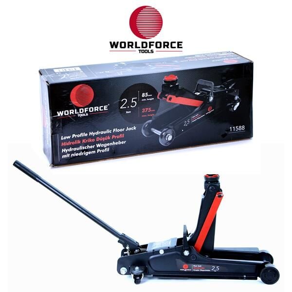 WORLDFORCE 11588 HİDROLİK KRİKO 2.5 TON DÜŞÜK PROFİL UZUN ŞASE GARAJ EKİPMANLARI HIRDAVAT