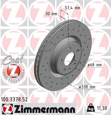 ZIMMERMANN 100.3378.52 FREN DİSK DELİKLİ 0986479F25