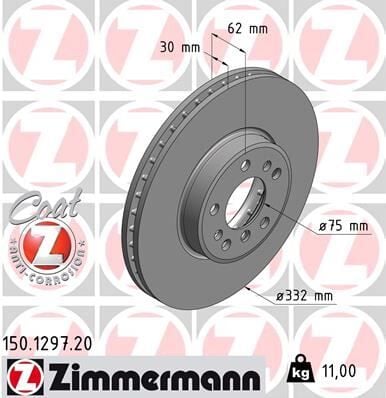 ZIMMERMANN 150.1297.20 FREN DISKI ON BMW E83 E53
